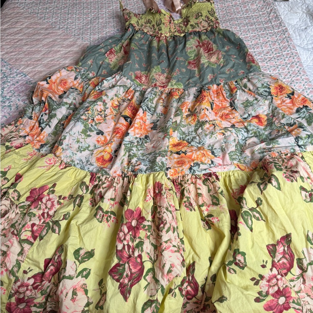 Free people floral color block maxi